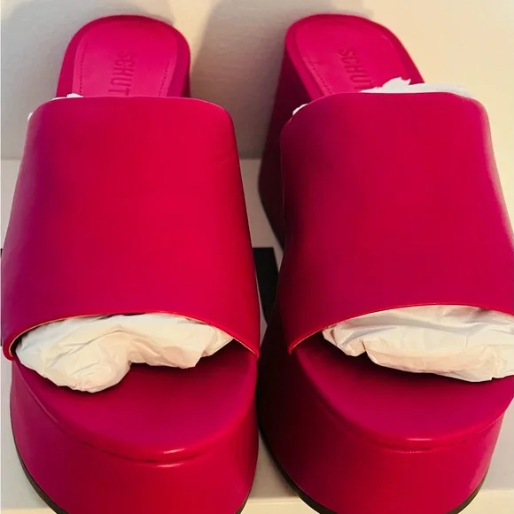 Schutz Hot Pink Marih Weekend Leather Sandals - Picture 10 of 12